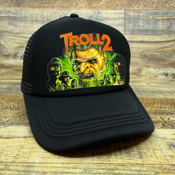 Troll 2 Mens Trucker Hat Black Snapback 90s Cult Horror Comedy Baseball Cap - Picture 2 of 8